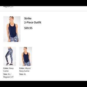 NWT Fabletics Navy Camo pants